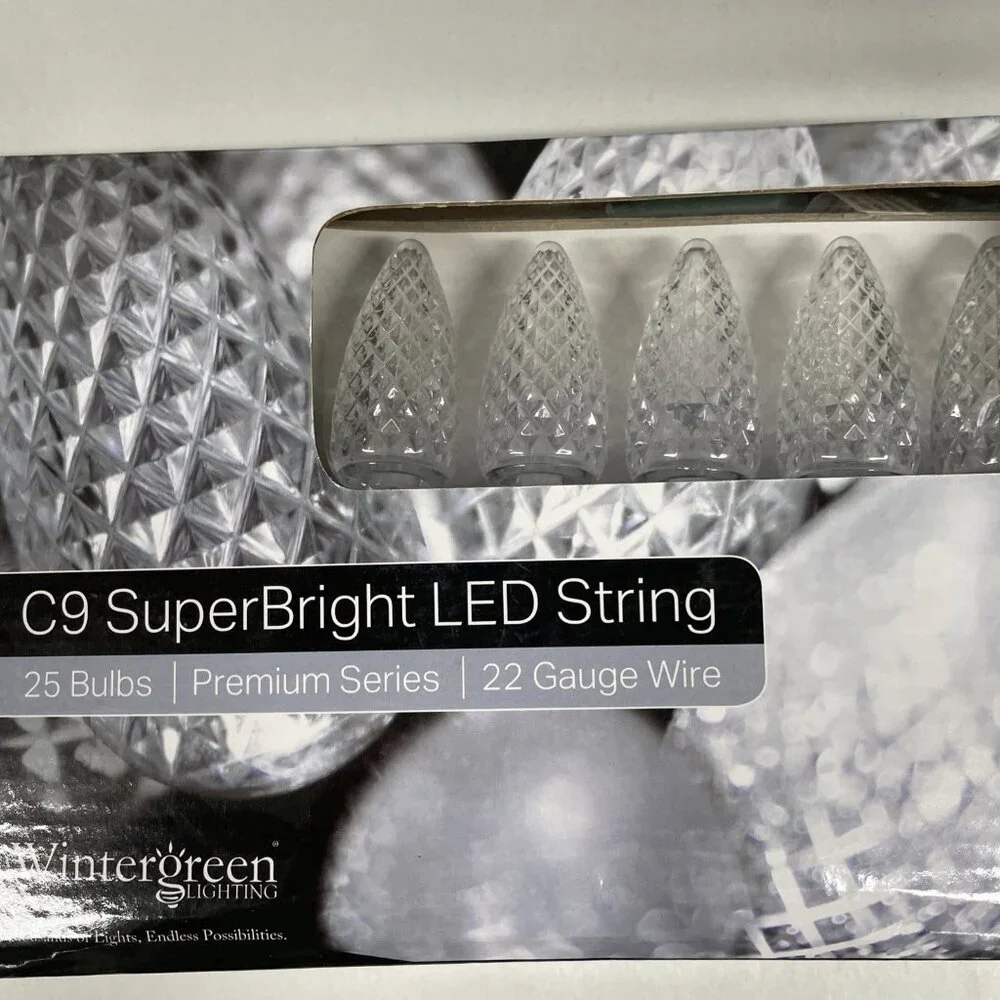 C9 LED String Lights Christmas Indoor Outdoor Home Holiday Decor 25 Bulbs NEW